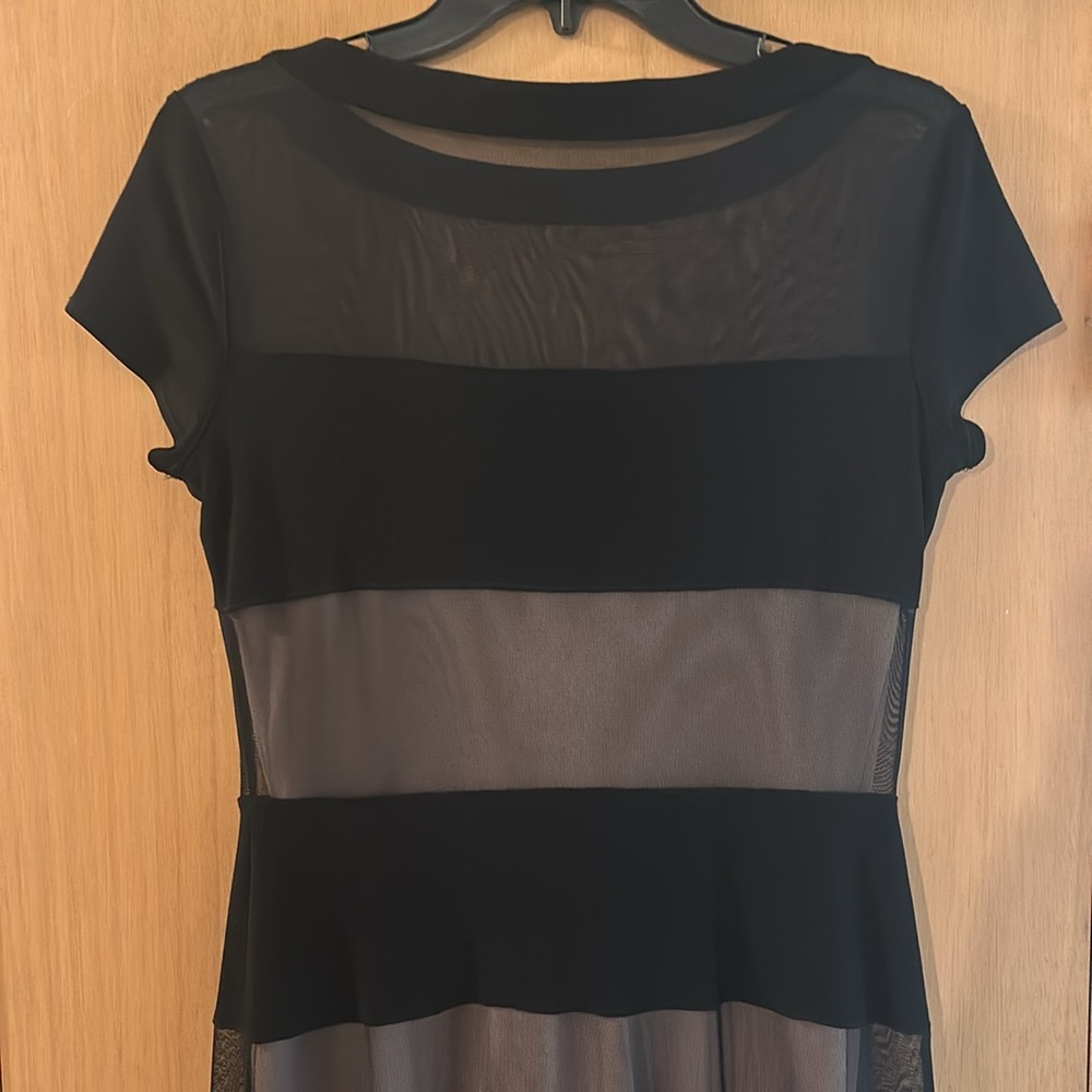 Joseph Ribkoff Women’s Sheer Layered Mesh Fit and Flare Dress Black Size 8 - Picture 7 of 9